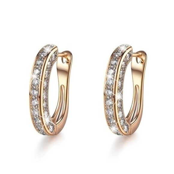 Jewelry - Women's Fashion 925 Silver Three Drill Full Diamond Rhinestone Clip-on Earrings